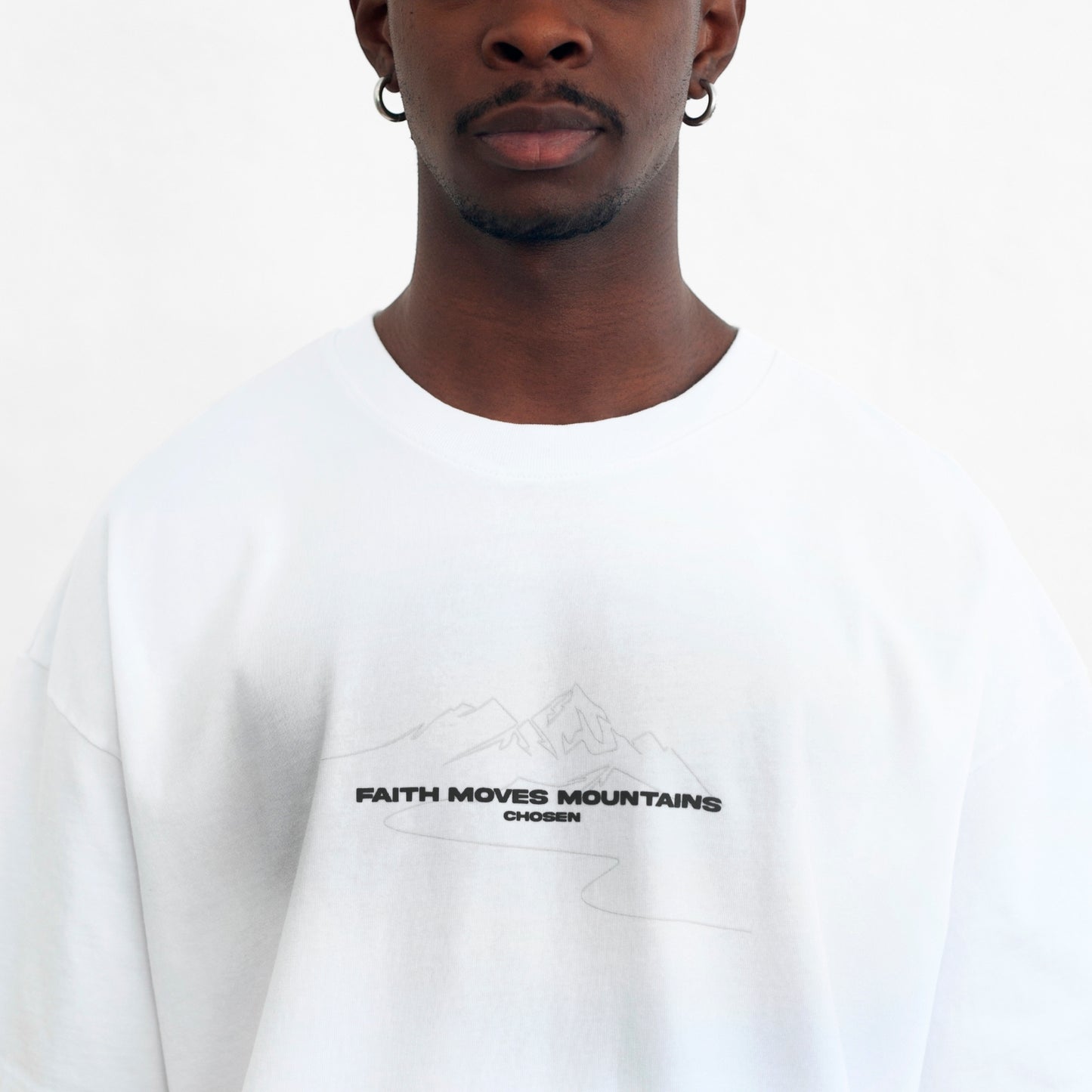 Oversize T-Shirt White 250G Mountains