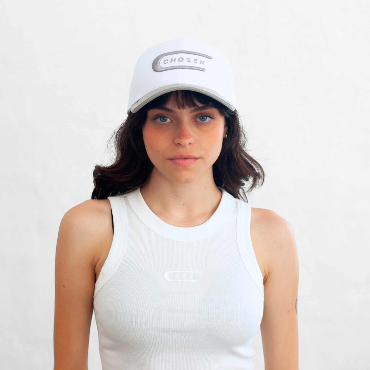 White Cap with Gray Visor Chosen