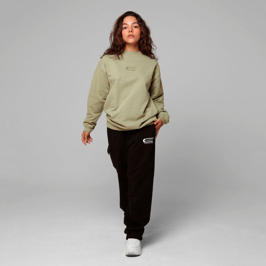 Women Green Crewneck Sweatshirt 385G