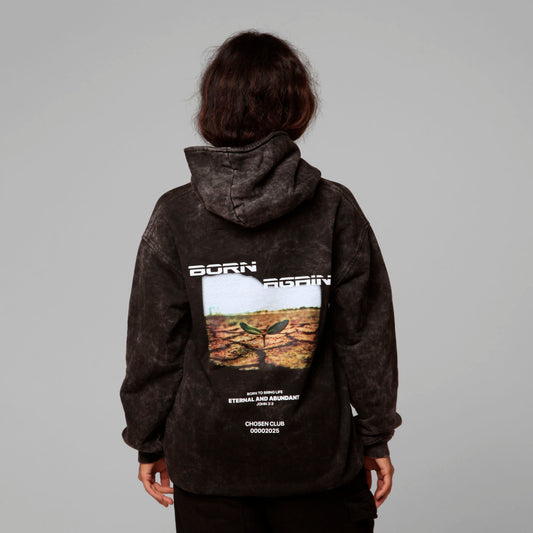 Women Gray Acid Wash Hoodie 385G