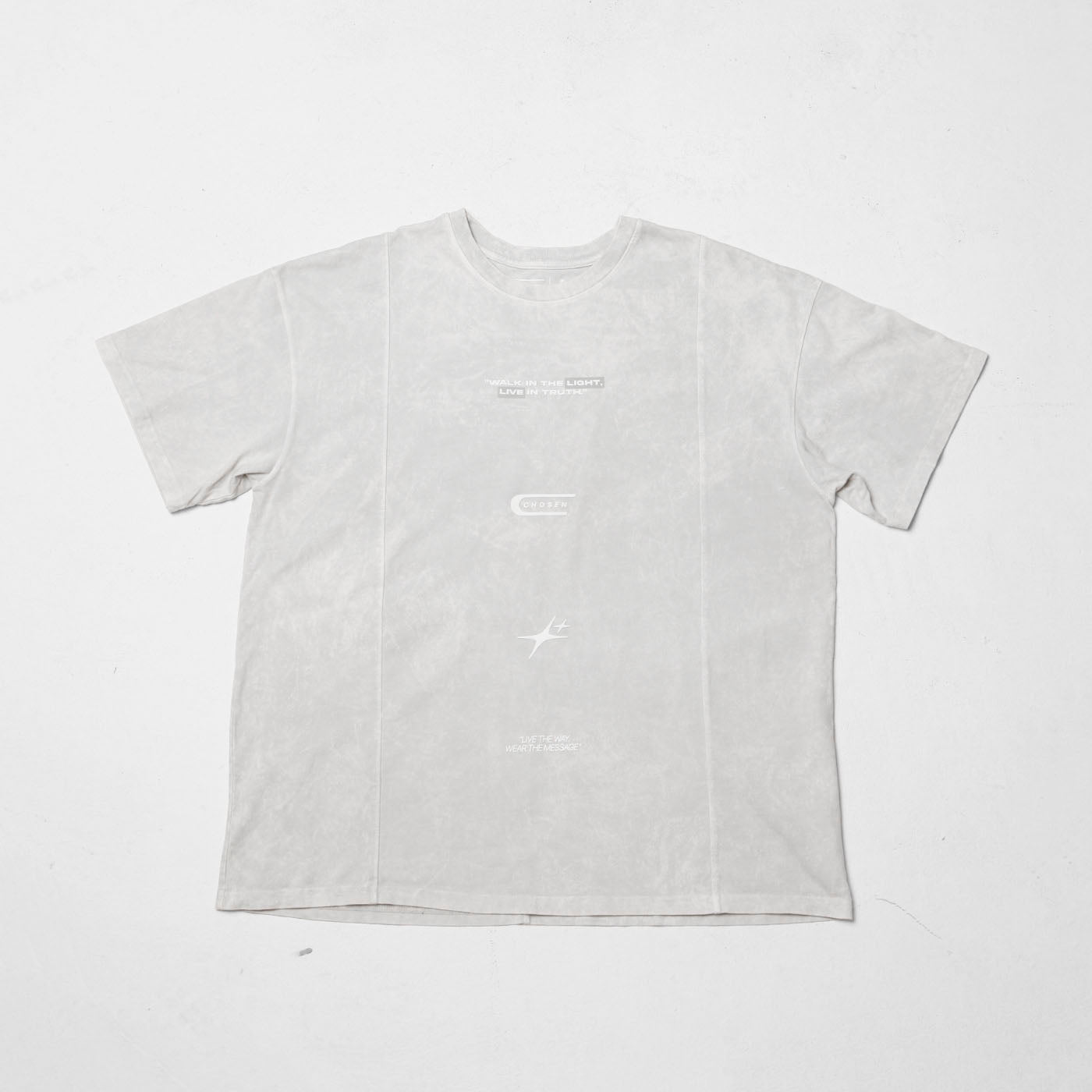 Oversize T-Shirt Women Grey Acid Wash 250G