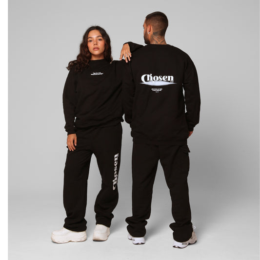 Black Straight-Leg Sweatpants 385G