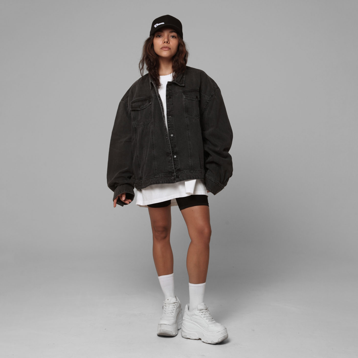 Women Oversized Boxy Fit Denim Jacket
