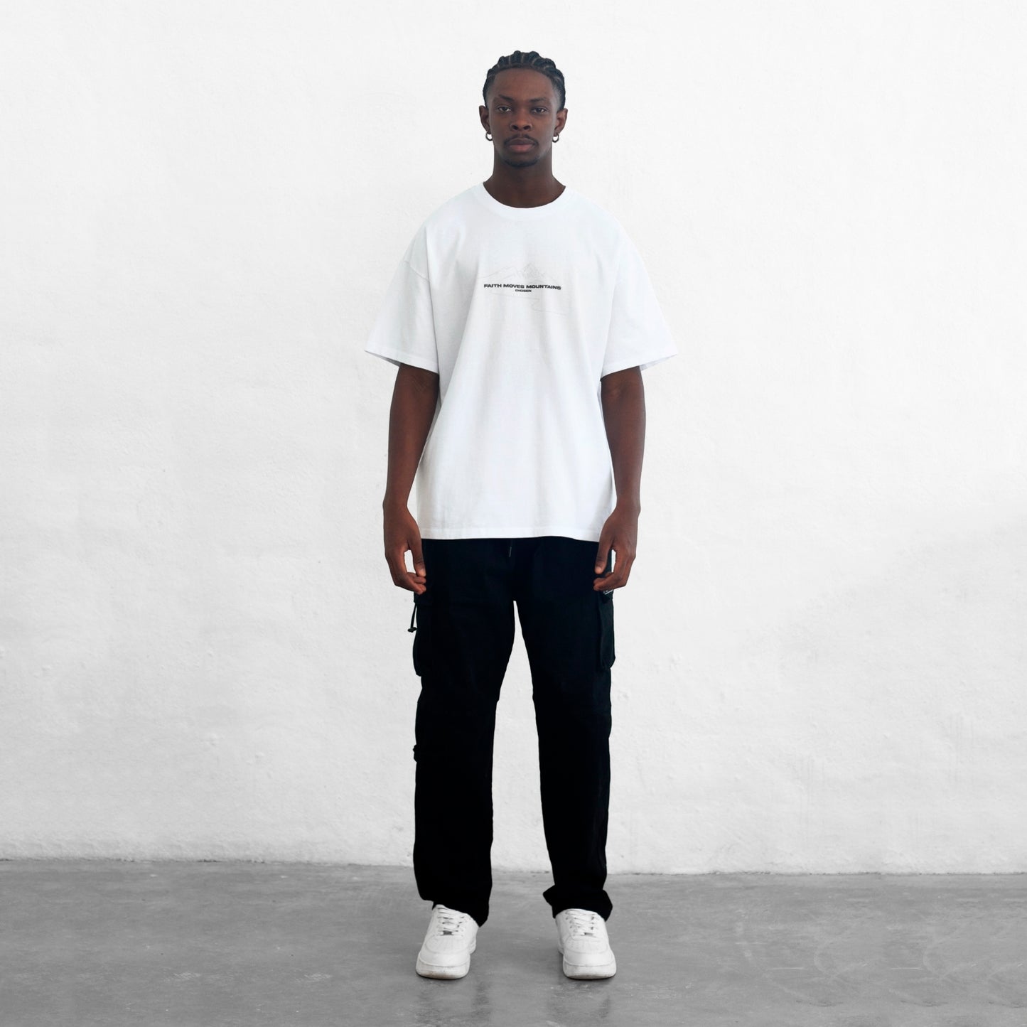 Oversize T-Shirt White 250G Mountains