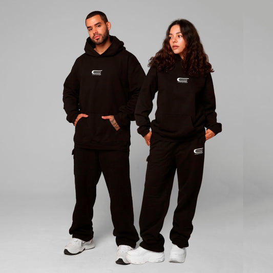 Black Straight-Leg Sweatpants 375G