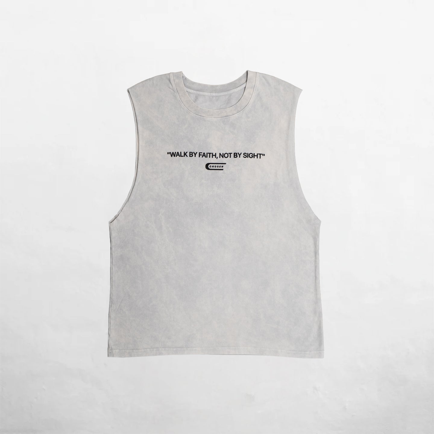 Oversize Tank Top White & Gray Chosen