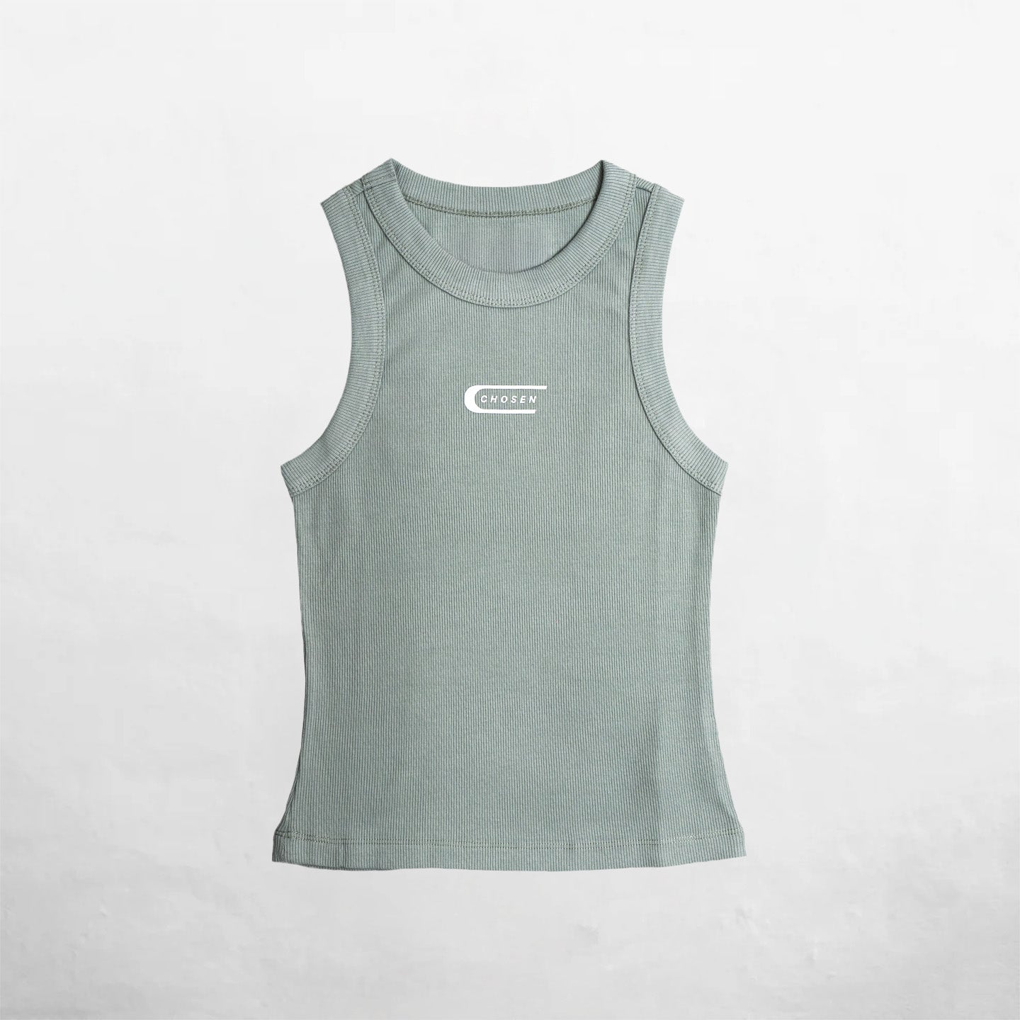 Women's Mint Green Ribbed Tank Top