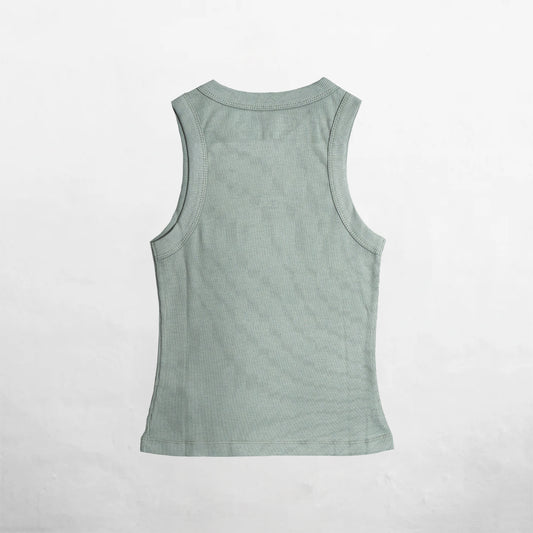 Women's Mint Green Ribbed Tank Top