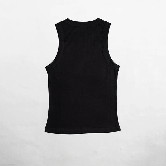 Women's Black Ribbed Tank Top