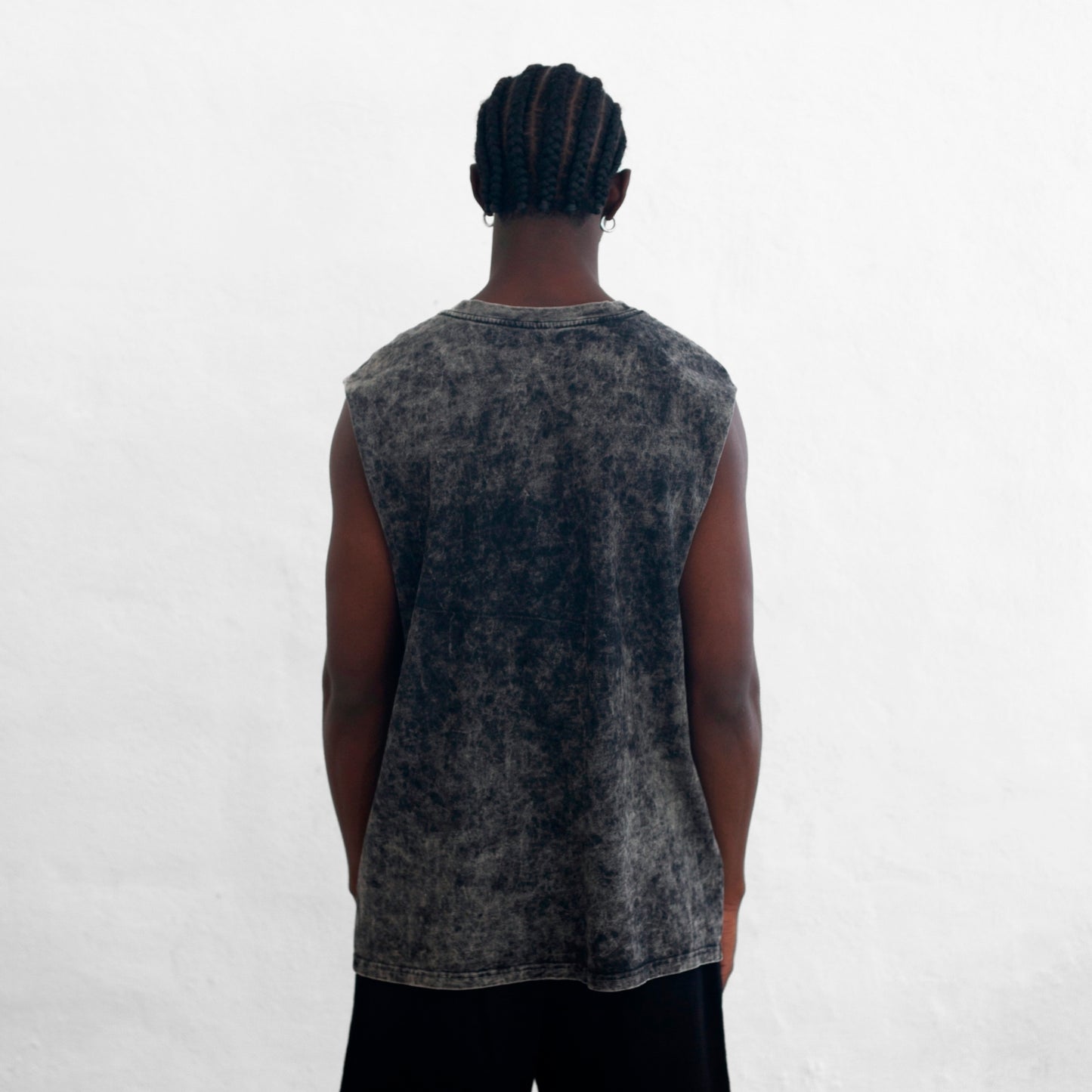 Oversize Tank Top Acid Wash Black Chosen
