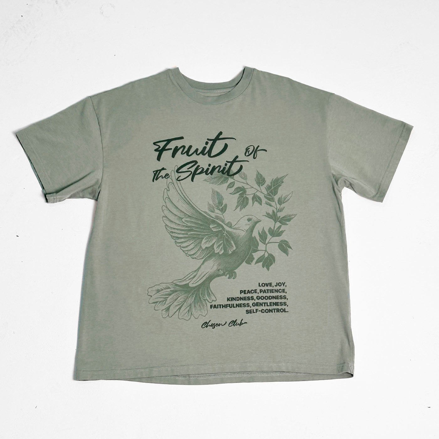 Women Oversized T-Shirt Green 250G Fruit of the Spirit