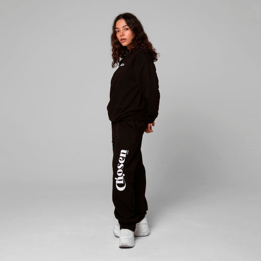 Women Black Straight-Leg Sweatpants 385G