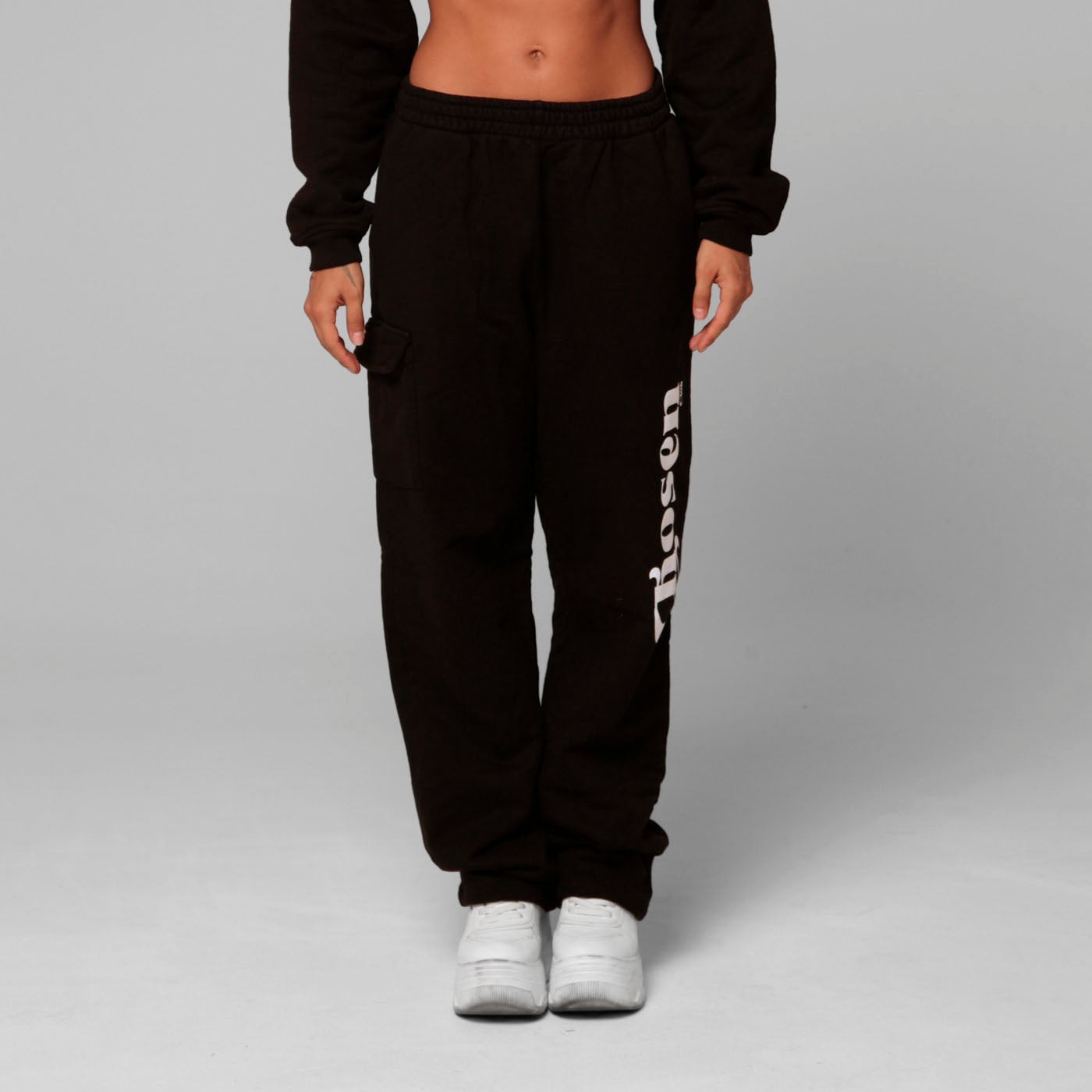 Women Black Straight-Leg Sweatpants 385G