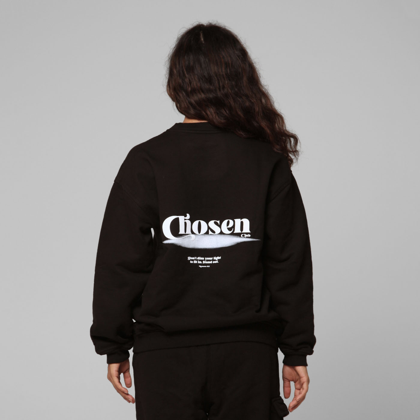 Women Black Crewneck Sweatshirt 385G