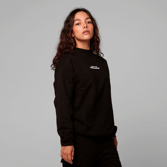 Women Black Crewneck Sweatshirt 385G