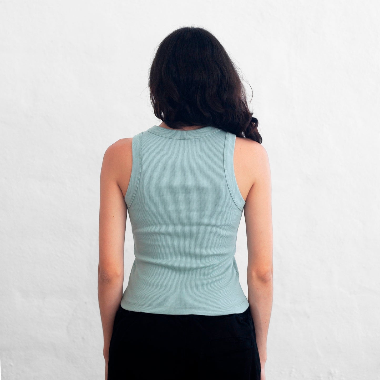 Women's Mint Green Ribbed Tank Top