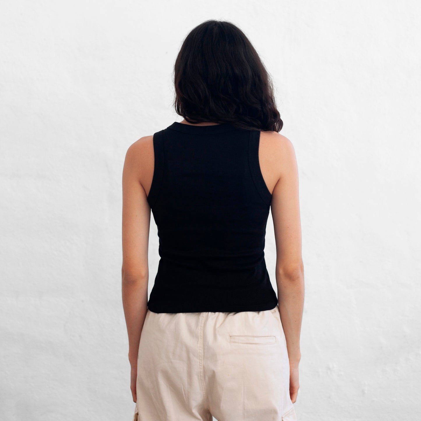Women's Black Ribbed Tank Top