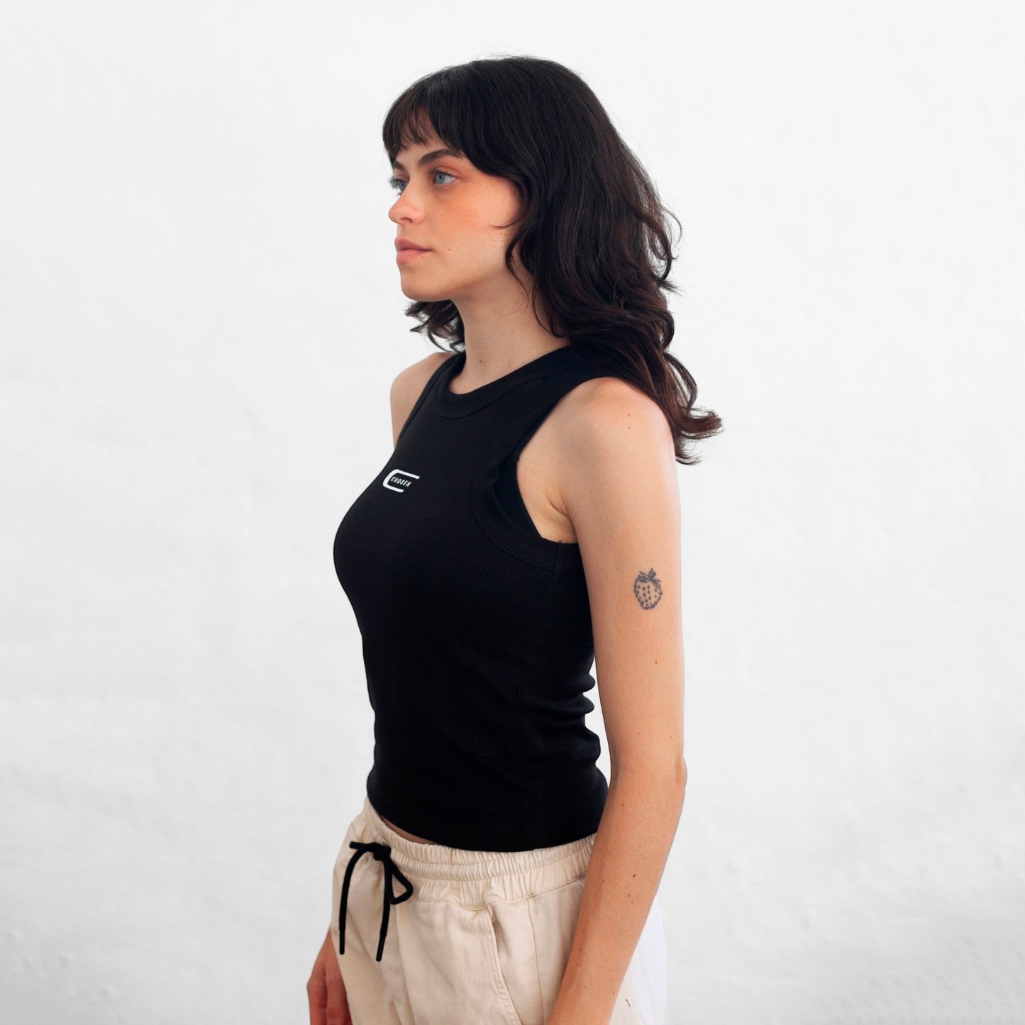 Women's Black Ribbed Tank Top