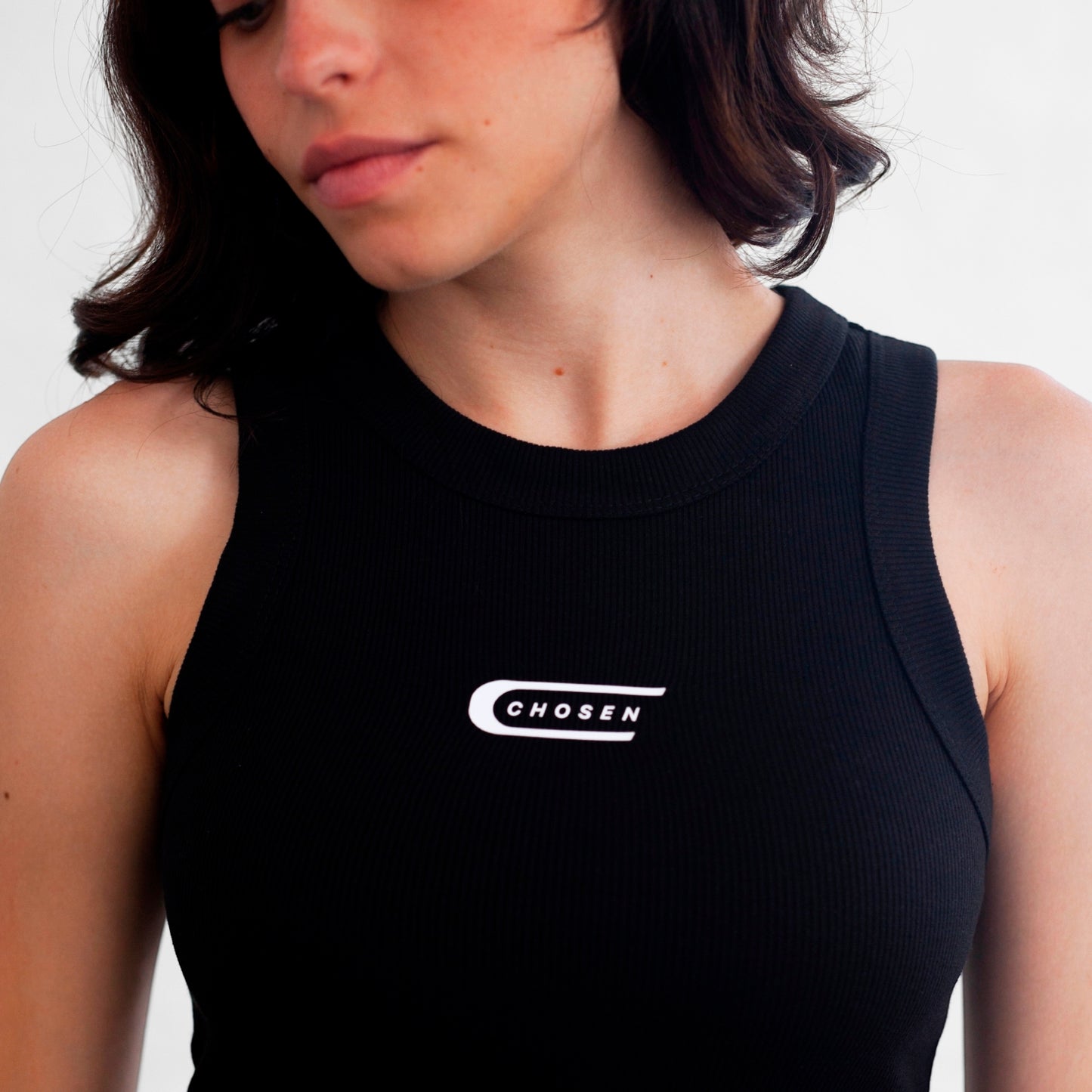 Women's Black Ribbed Tank Top
