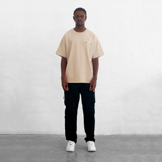 OVERSIZE T-SHIRT BEIGE 250G CROSS