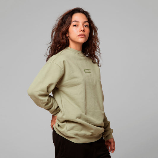 Women Green Crewneck Sweatshirt 385G
