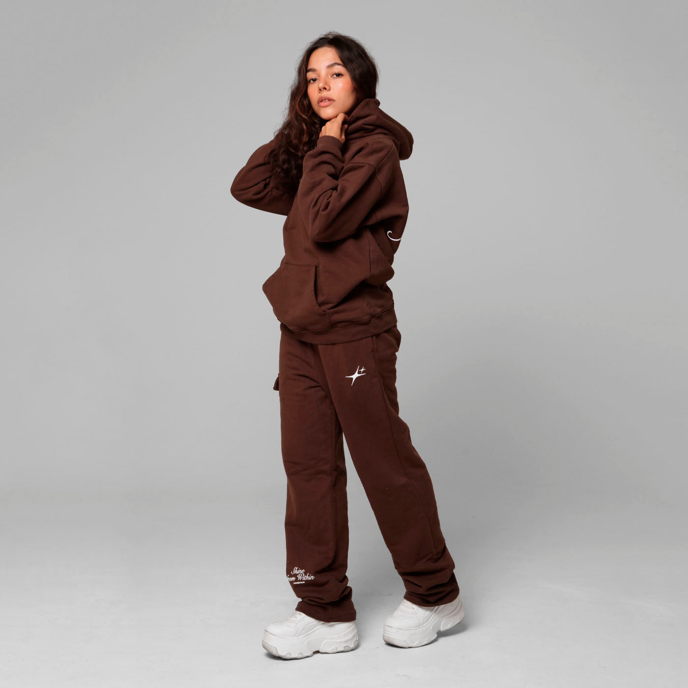 Women Coffe Straight-Leg Sweatpants 385G