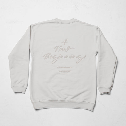 Beige Crewneck Sweatshirt 385G