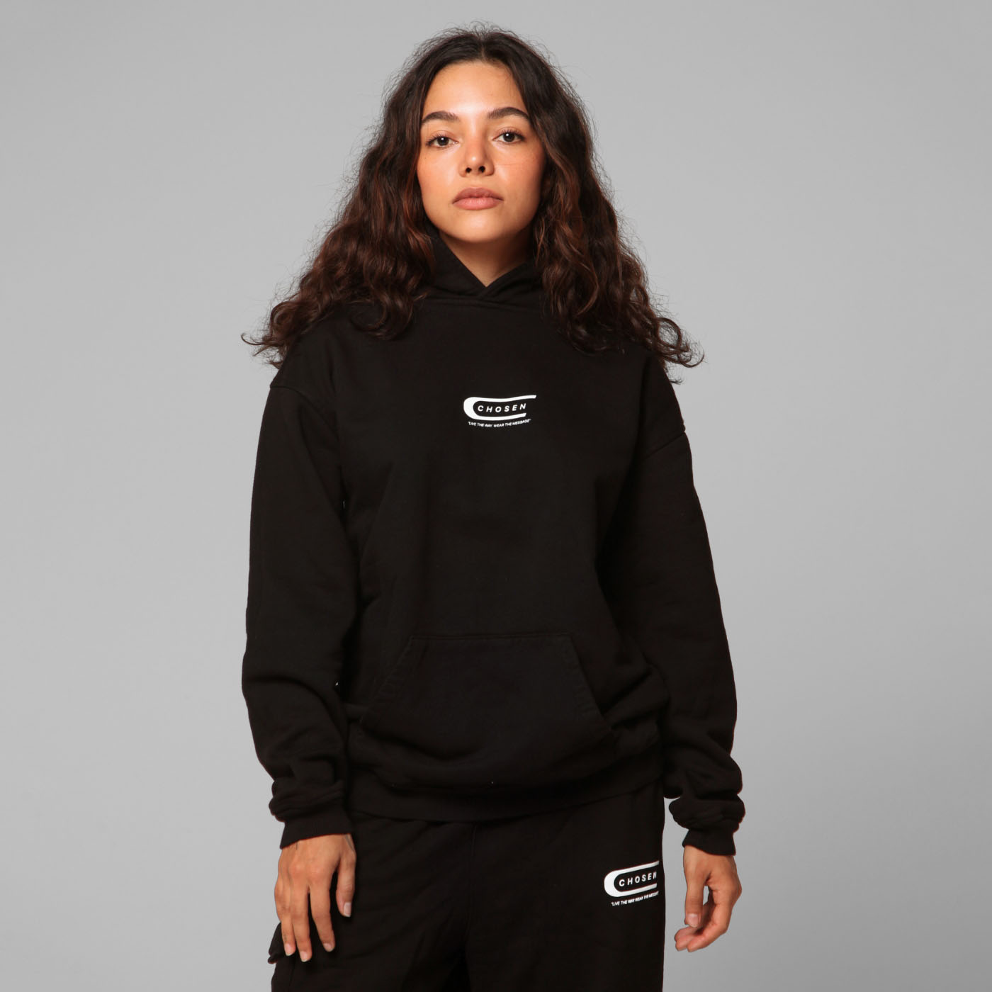 Women Black Hoodie 375G