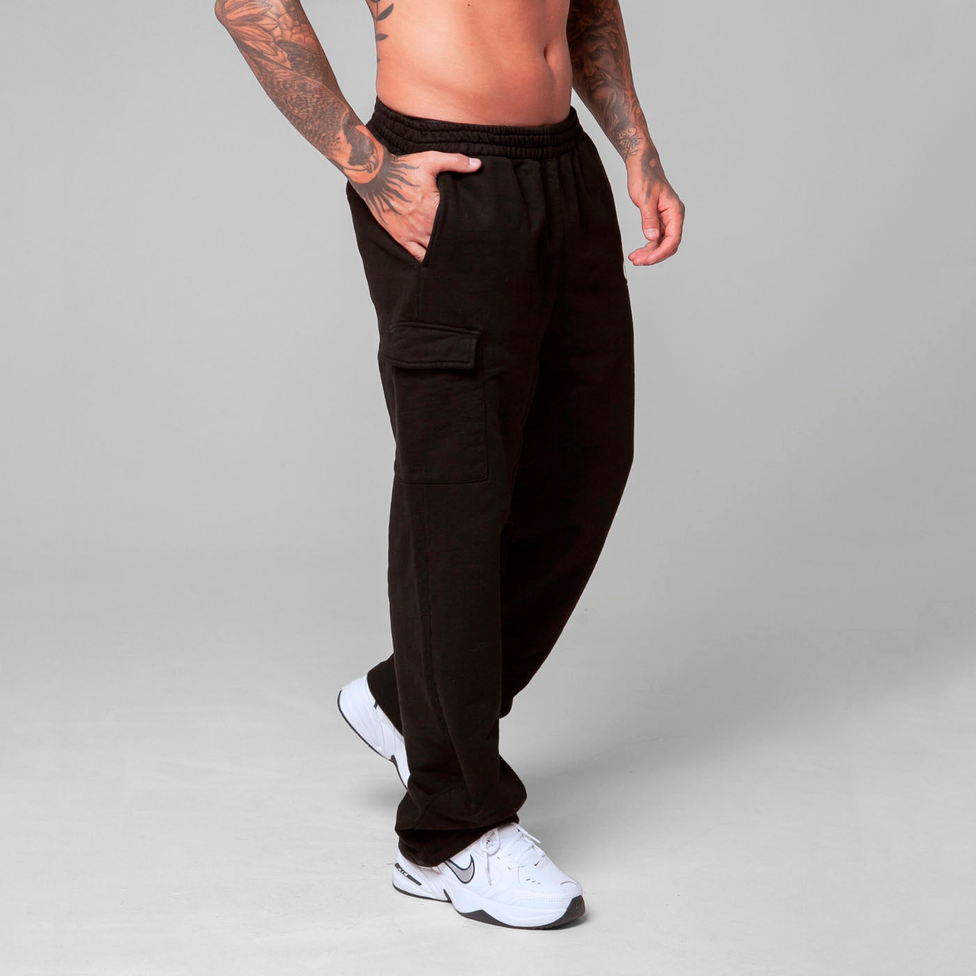 Black Straight-Leg Sweatpants 375G