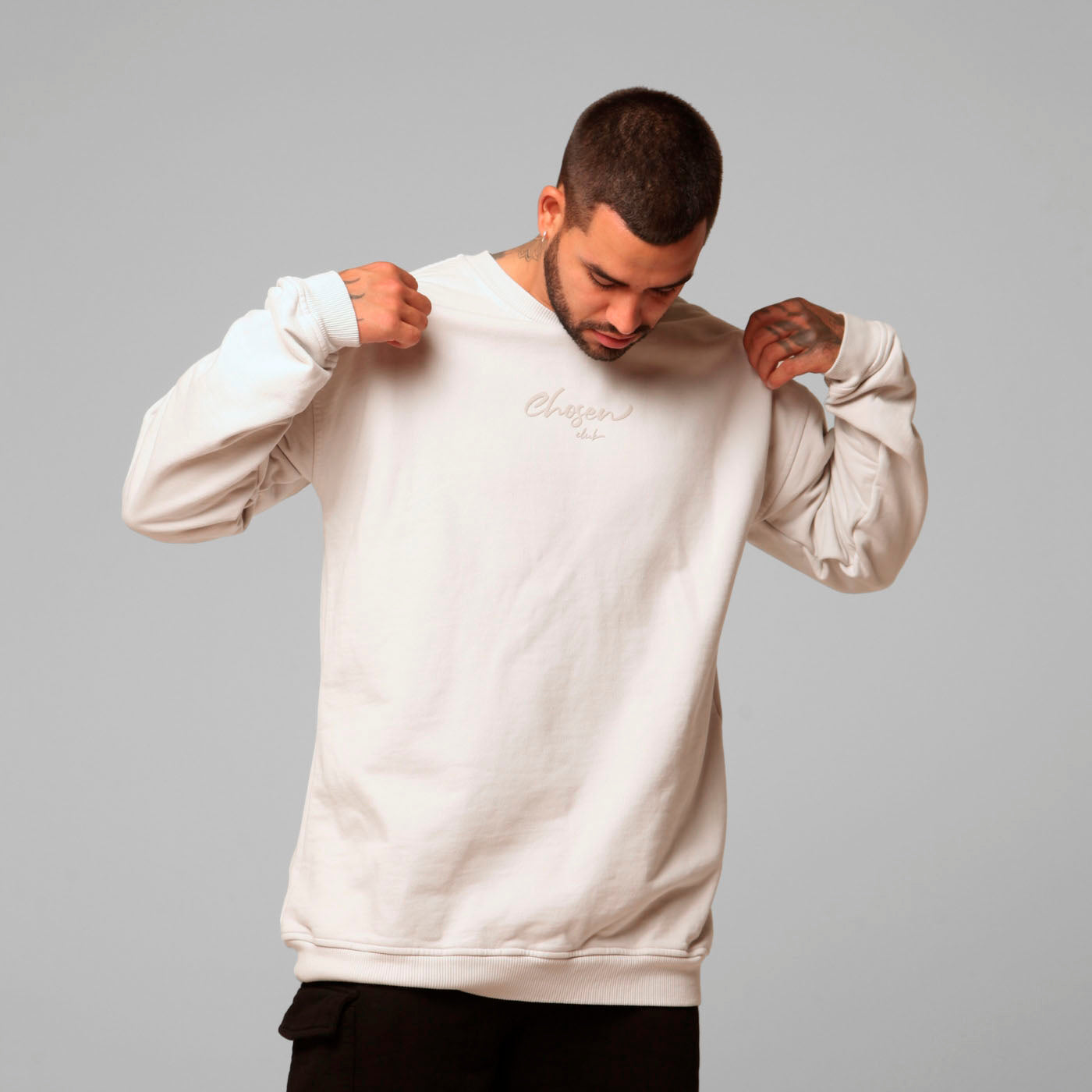 Beige Crewneck Sweatshirt 385G