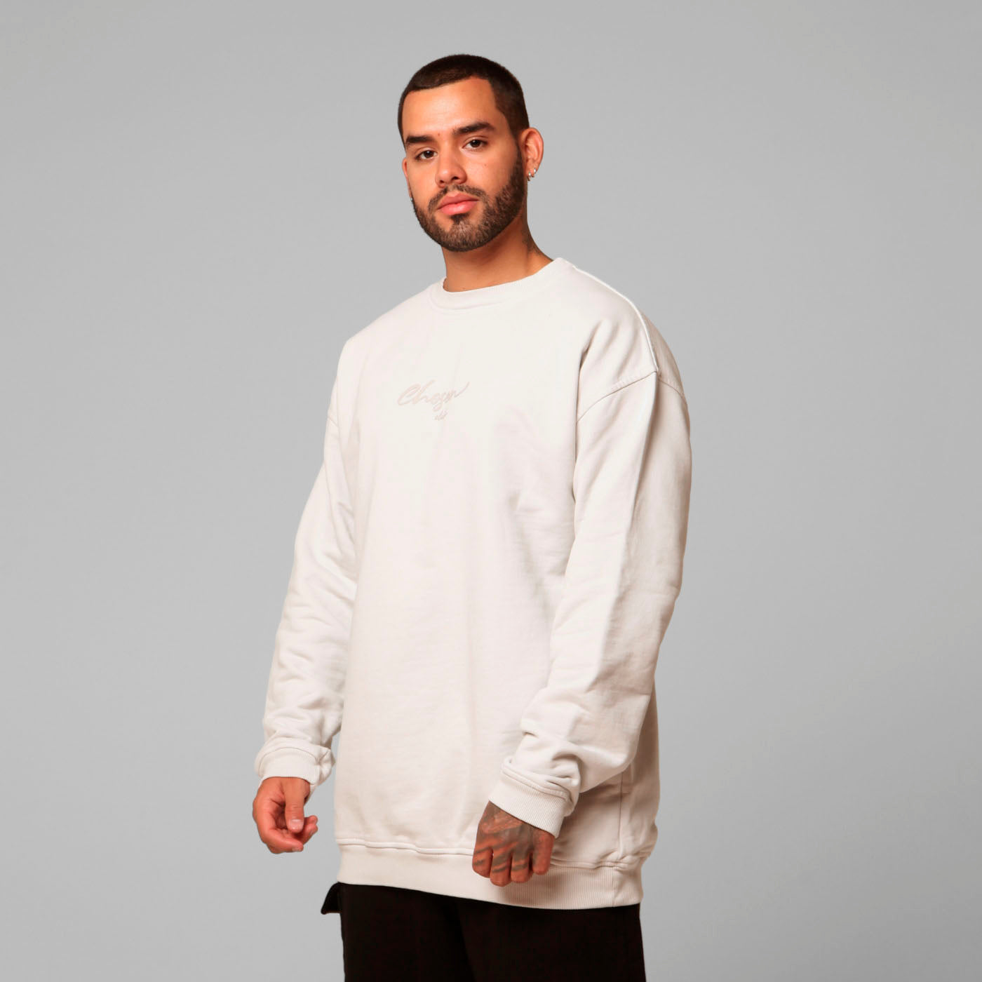 Beige Crewneck Sweatshirt 385G