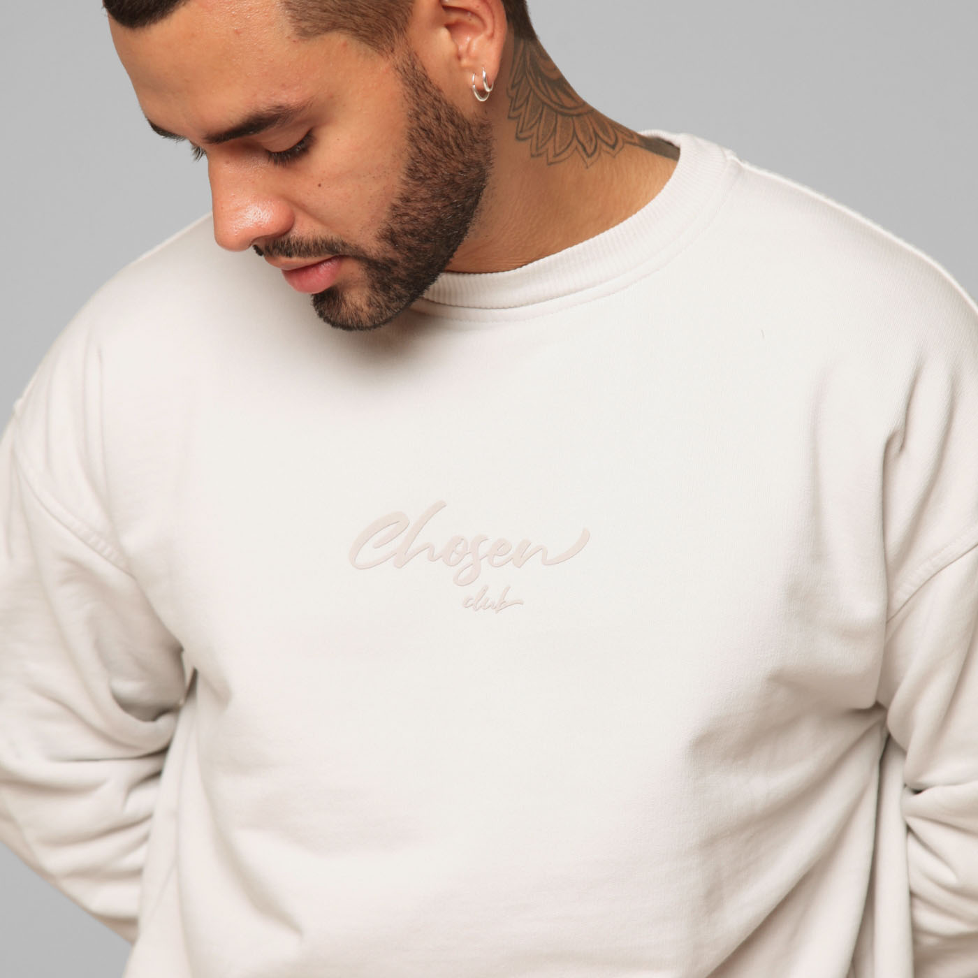 Beige Crewneck Sweatshirt 385G