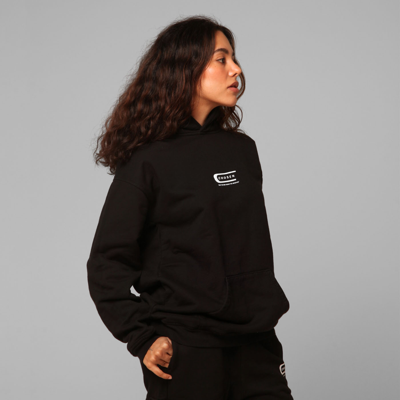 Women Black Hoodie 375G