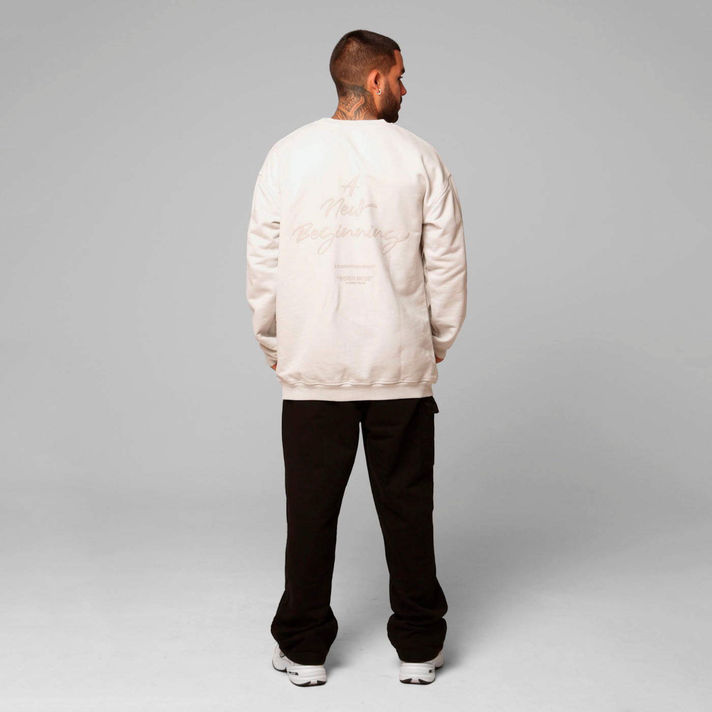 Beige Crewneck Sweatshirt 385G