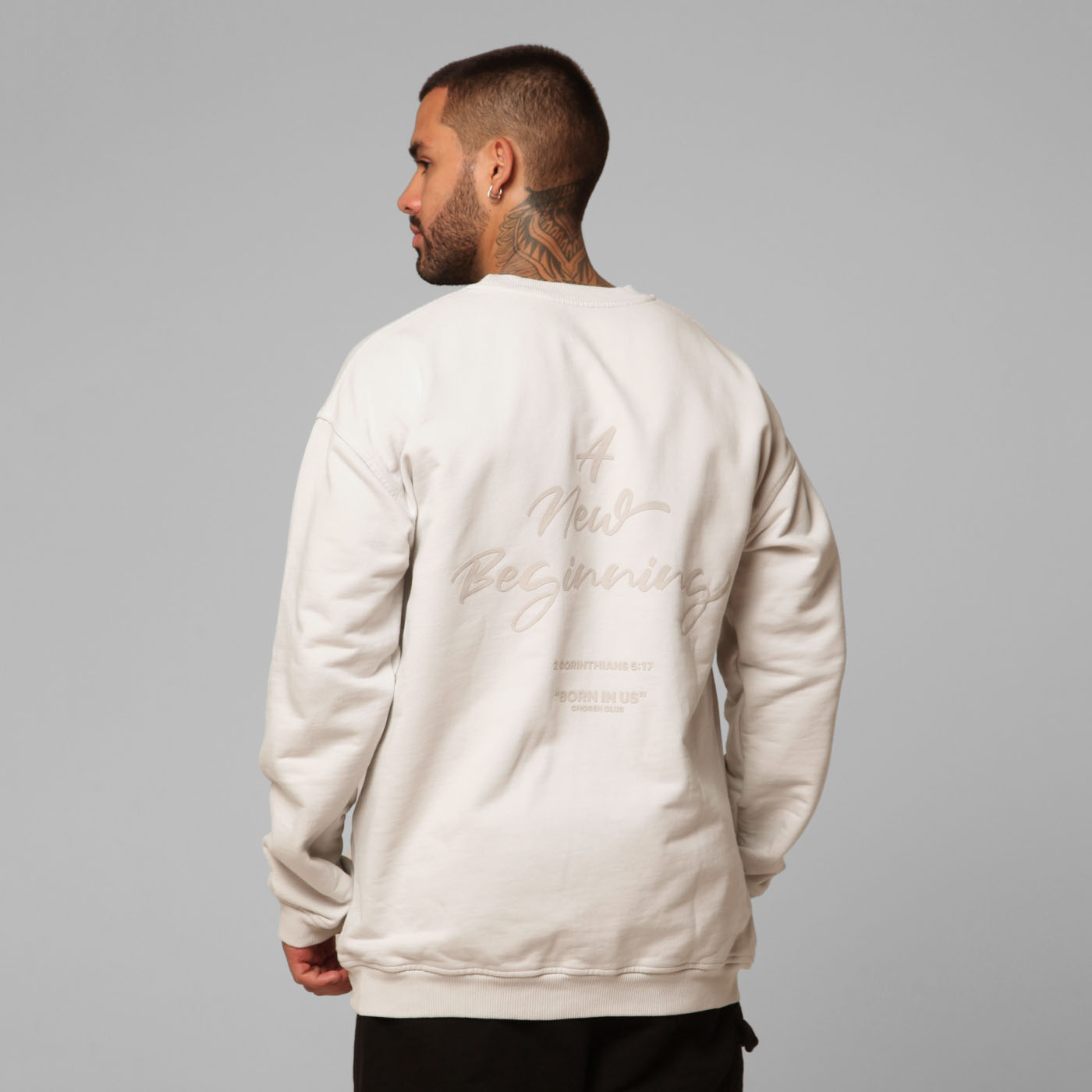 Beige Crewneck Sweatshirt 385G