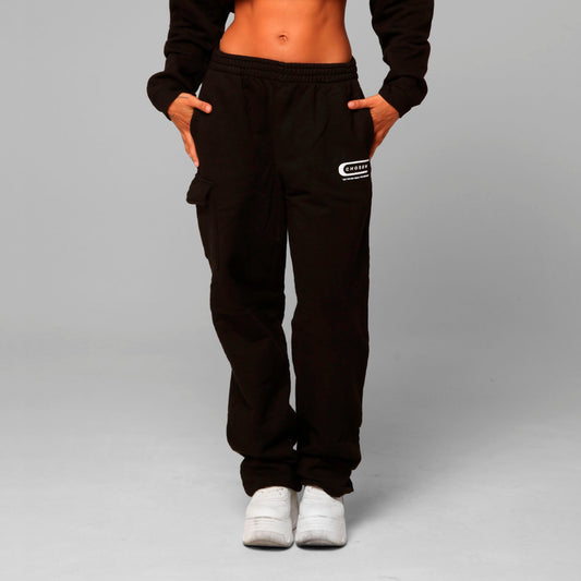 Women Black Straight-Leg Sweatpants 385G