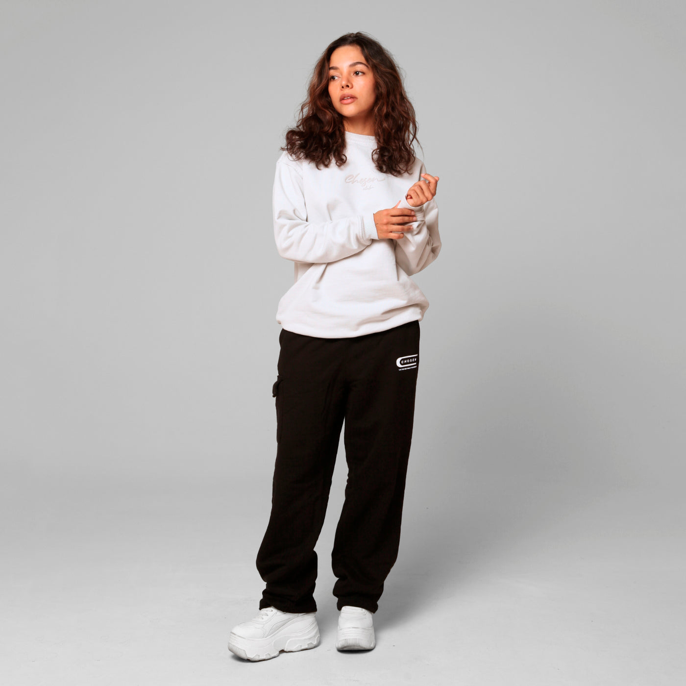 Women Beige Crewneck Sweatshirt 385G