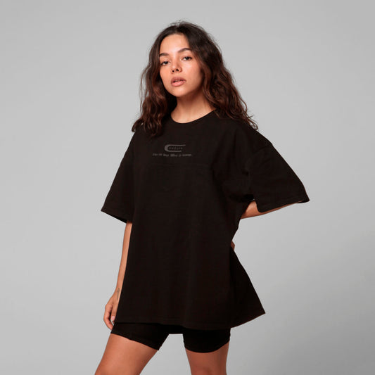 Oversized Women T-Shirt Black 250G