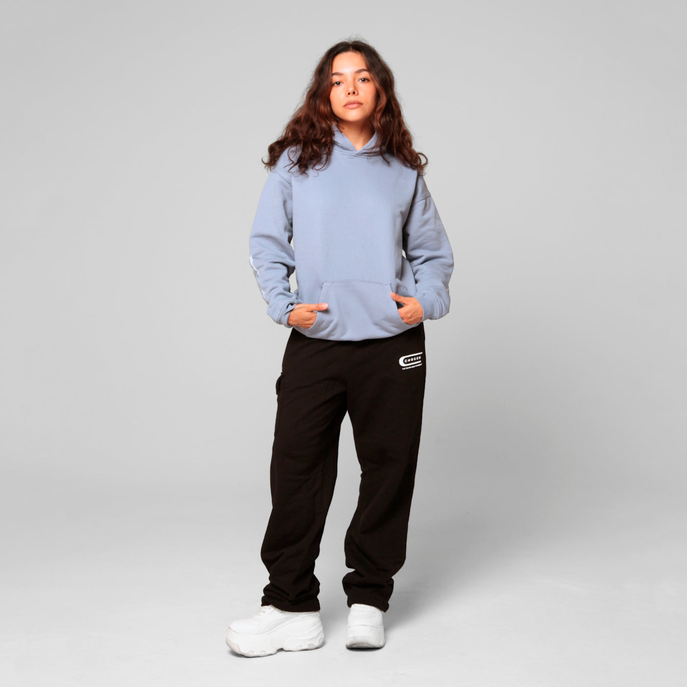 Women Blue Hoodie 385G