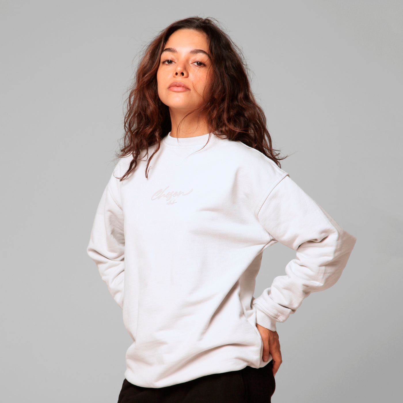 Women Beige Crewneck Sweatshirt 385G