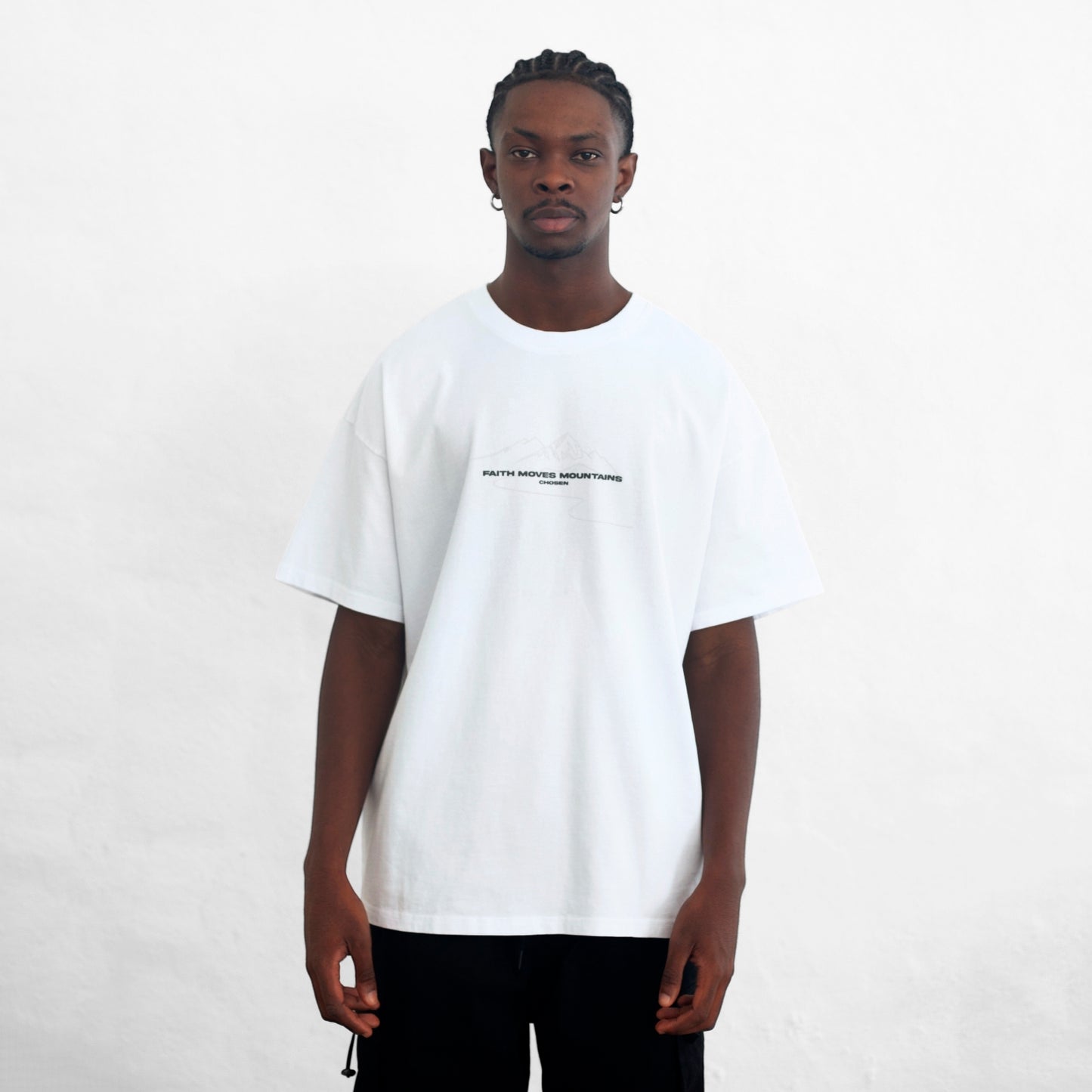 Oversize T-Shirt White 250G Mountains