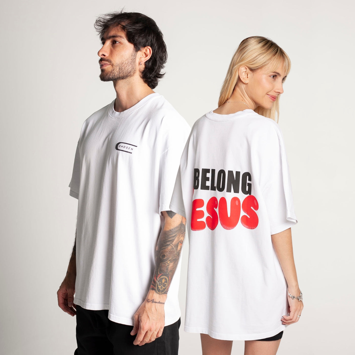 Oversized T-Shirt White 250G Belong to Jesus