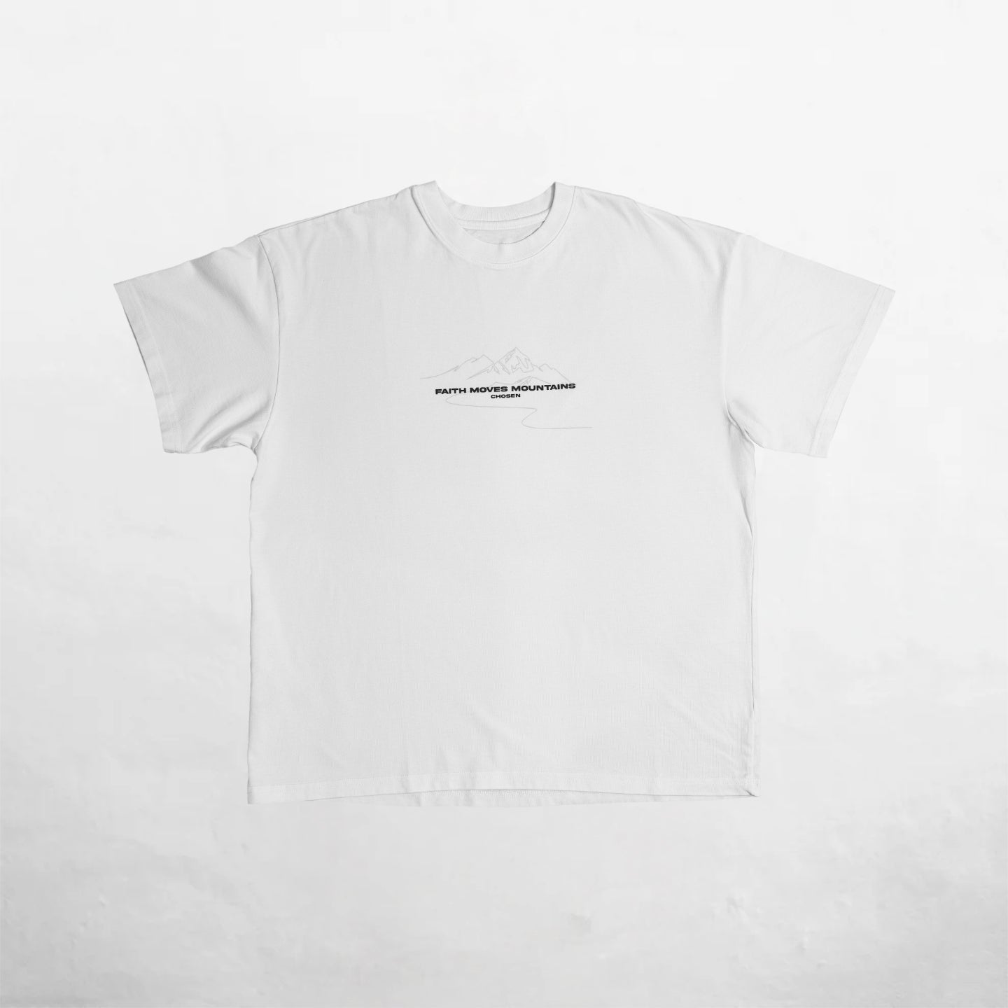 Oversize T-Shirt White 250G Mountains