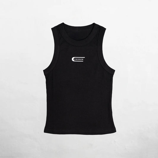 Women's Black Ribbed Tank Top