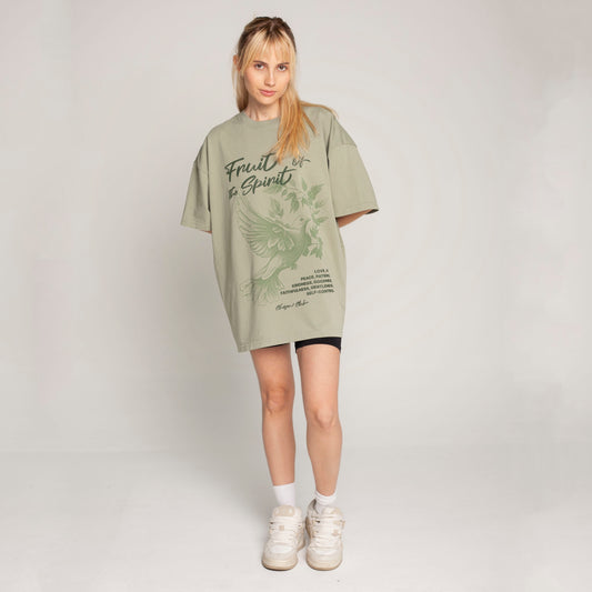 Women Oversized T-Shirt Green 250G Fruit of the Spirit