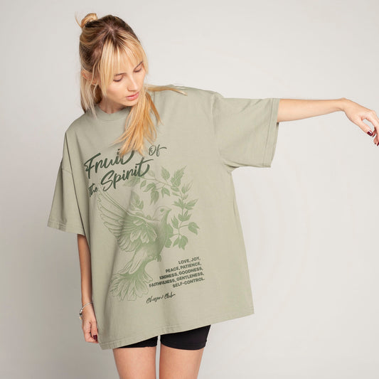 Women Oversized T-Shirt Green 250G Fruit of the Spirit