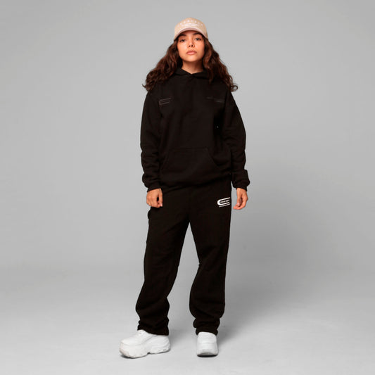 Women Black Hoodie 375G