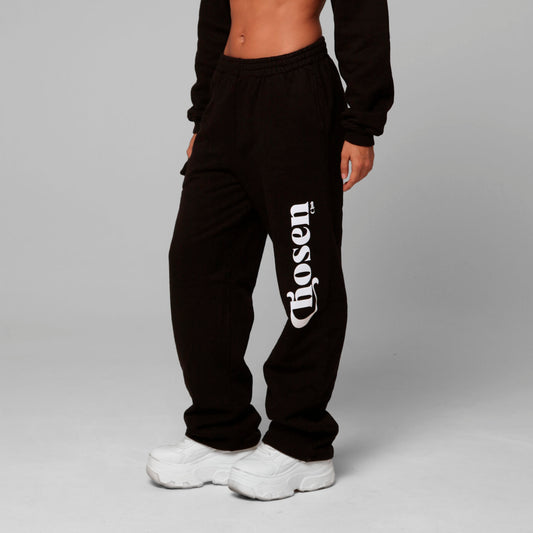 Women Black Straight-Leg Sweatpants 385G